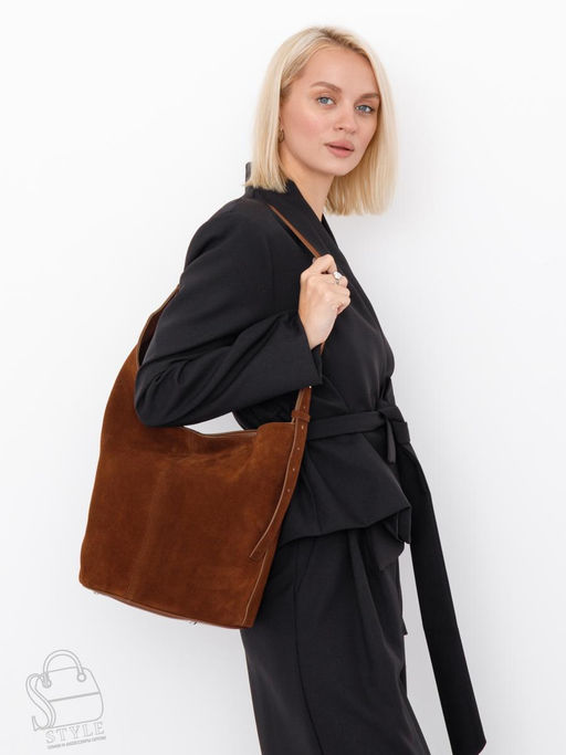 Сумка женская кожаная 1007M brown Polina&Eiterou