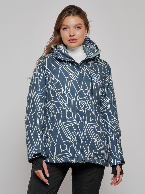 Горнолыжная куртка женская зимняя большого размера темно-серого цвета 2270-1TC - Chunmai фото 3