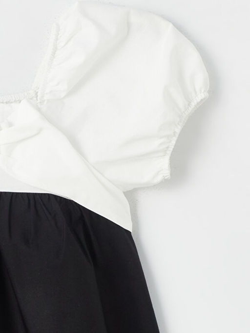 Kare Yaka K?sa Kollu K?z ?ocuk Elbise - Waikiki фото 3