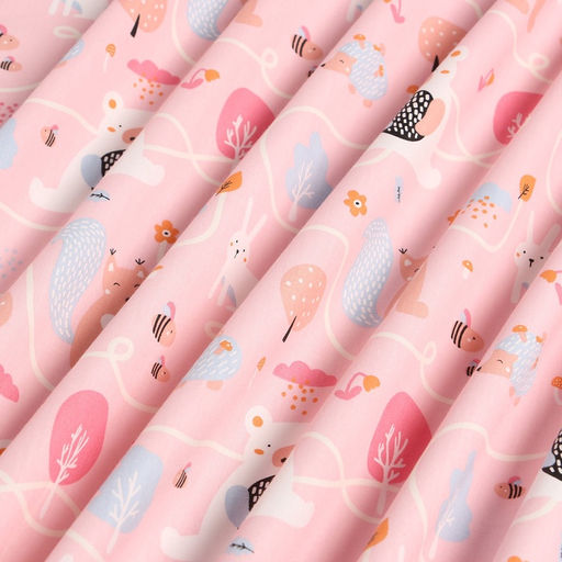 Цена за 150 шт. Ткань Сатин «Сказочный лес», ш.160 см, 100% хлопок, 160 г/м²