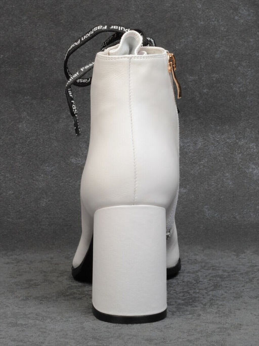 01-B087B-360D WHITE Ботинки демисезонные женские (натуральная кожа, байка)