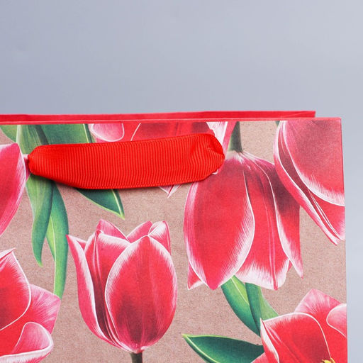 Цена за 3 шт. Пакет подарочный крафтовый, упаковка, 8 марта, MS 23?18?10 см