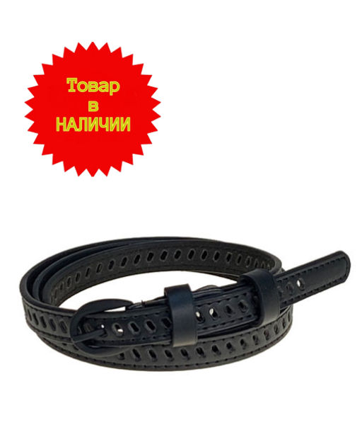 Ремень женский из натуральной кожи , цвет черный - Greta фото 2