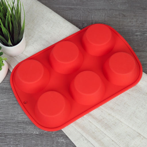 Форма для выпечки 6 ячеек силиконовая / HL-090 / уп 200/ Пирамидки/28x18x3,3 см/0,12/ - ГалеонТрейд фото 2