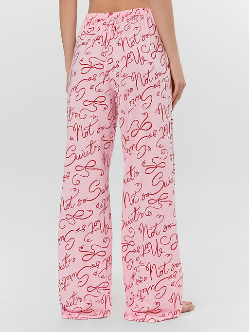 Брюки домашние женские розовые с узором - Mark formelle фото 2