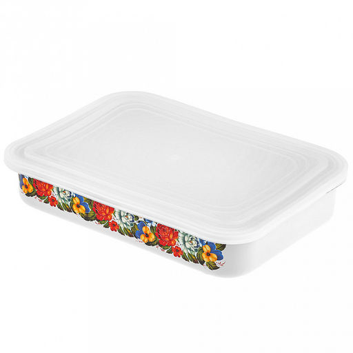 "Татьяна" Лоток эмалированный 2,5л, пластмассовая крышка (Россия)