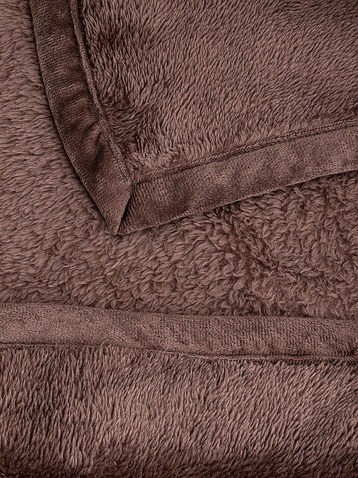 Плед плюшевый 150x200 темно-коричневый - Denastia фото 2