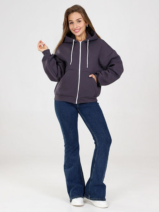 Толстовка Джерри  женская на молнии из футера с начесом Серая - Амавес-текстиль фото 17