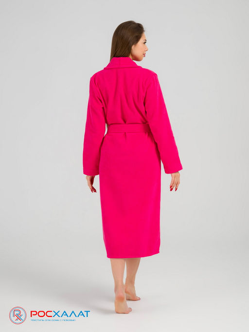 Женский махровый халат с шалькой малиновый МЗ-02 (26) - Росхалат фото 5