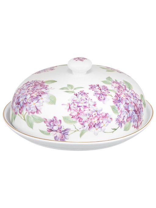 Блинница 23*23*9,5 см "Сирень" фарфор NEW BONE CHINA