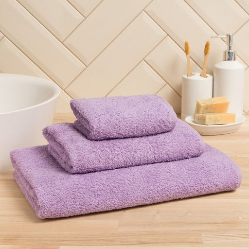 Полотенце махровое Экономь и Я 30*60 см, цв. лиловый, 100% хлопок, 320 гр/м2  фото 2