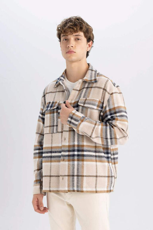 Рубашка Relax Fit в клетку с длинным рукавом Lumberjack - Defacto фото 4