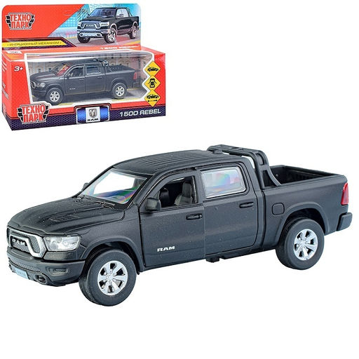 . Модель "Dodge Ram 1500 Rebel" матовый металл 13 см, двер, инер, чер, арт.RAM1500-13MAT-BK