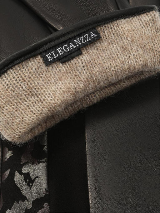 Перчатки женские ш+каш. IS00158 black/porto - Eleganzza фото 8