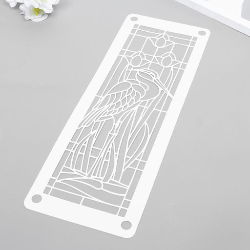 Пластиковый трафарет для творчества «Витраж. Птица», шаблон, 11×32 см