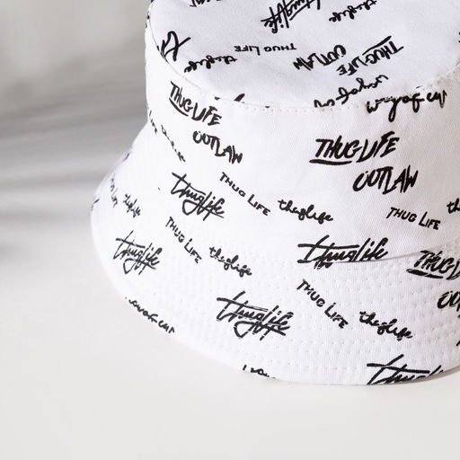 Панама двусторонняя унисекс MINAKU с надписями, белая, размер 58