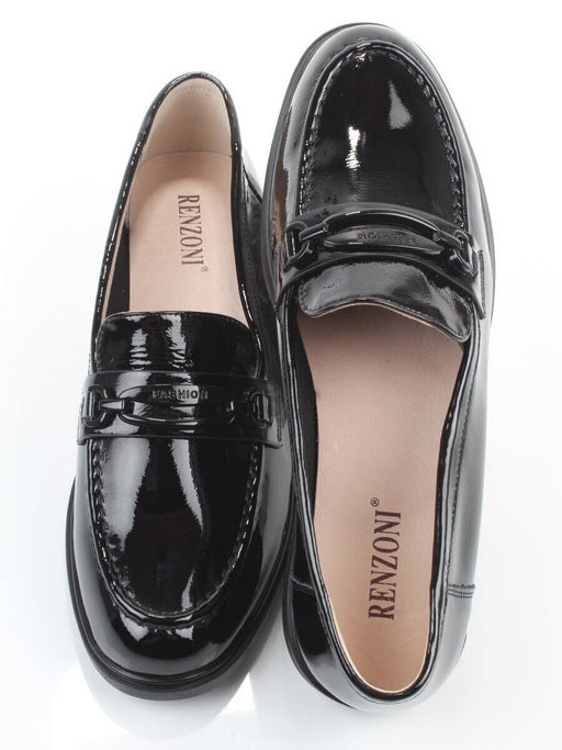 03-DEB33-2 BLACK Лоферы женские (натуральная кожа)