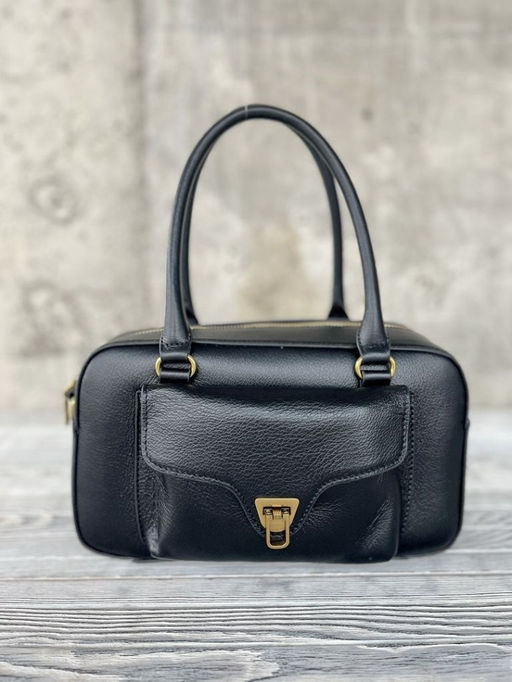 Женская кожаная сумка бочонок 3132 Блек