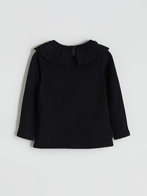 Yaka Detayl? Penye K?z ?ocuk Ti??rt