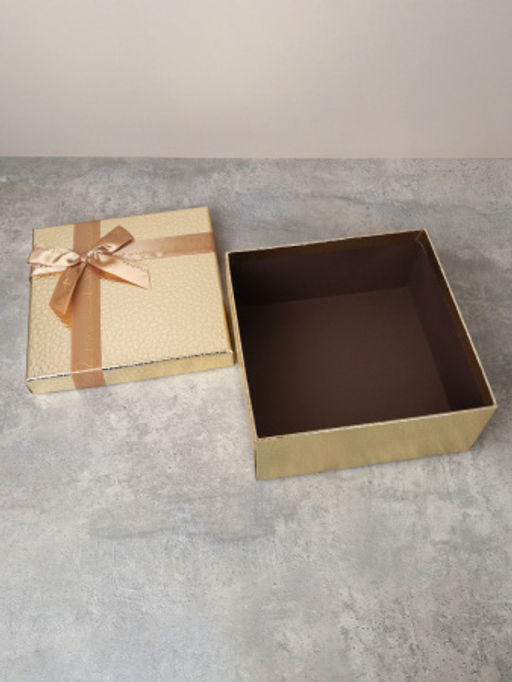 Коробка подарочная квадратная 3 штуки 19х19 см / 3403-A22-Z /уп 36/золото - ГалеонТрейд фото 4