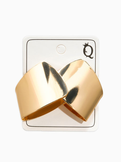 Серьги металл Геометрия заворот, цвет золото