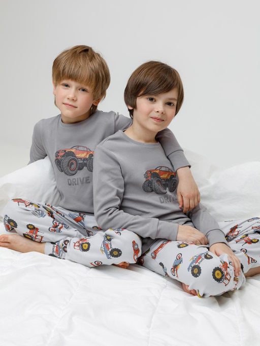 К 1541/холодный серый,машины пижама дет