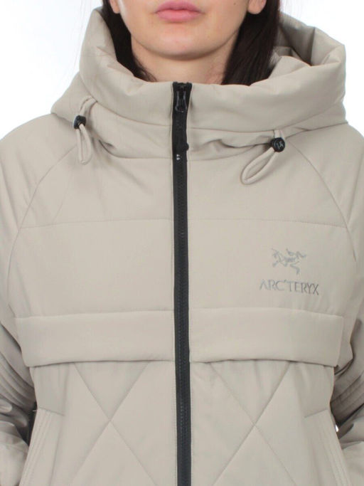 285 GRAY/BEIGE Куртка зимняя облегченная женская (верблюжья шерсть)