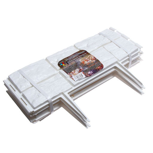 Ограждение декоративное, 24×177.5 см, 5 секций, пластик, белое, «Камень»