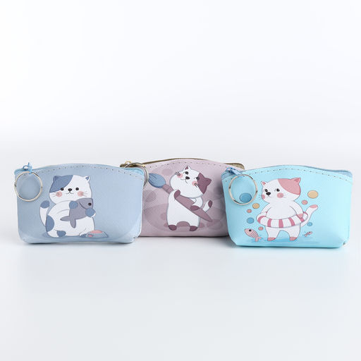 Цена за 2 шт. Кошелёк детский «Котик» Выбражулька, маленький, монетница, МИКС