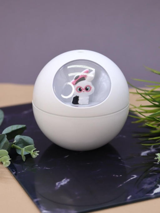 Настольный увлажнитель воздуха - ночник "Bunny in pink glasses", white, (портативный, USB)