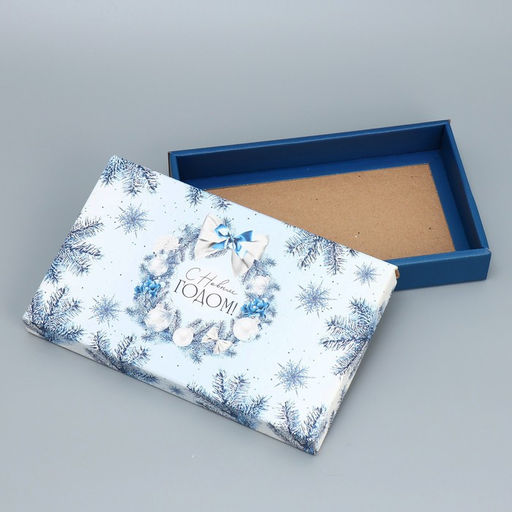 Коробка складная Новогодний венок, 25.5 15 4 см - Дарите счастье фото 4