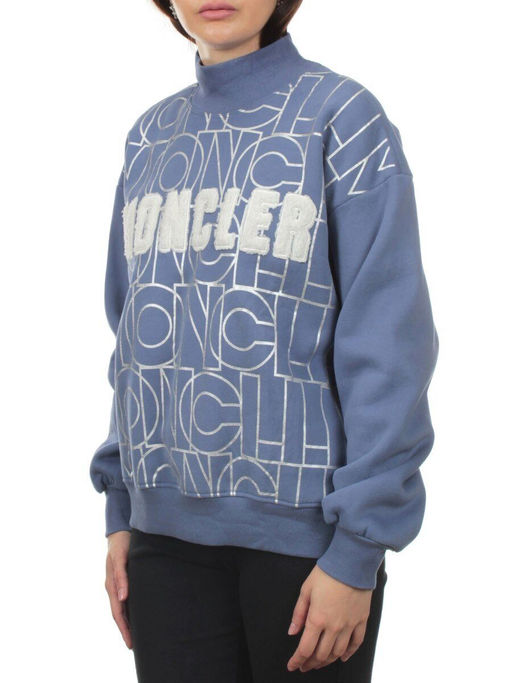 D5623 BLUE/GRAY Толстовка женская (67,8% хлопок, 27% полиэстер, 5,2% спандекс)