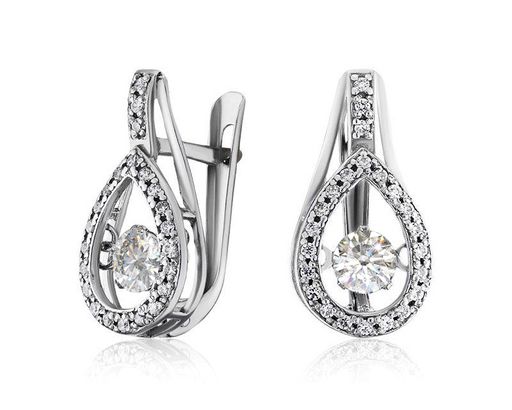 Серьги из серебра куб.циркон., А-2125373/91