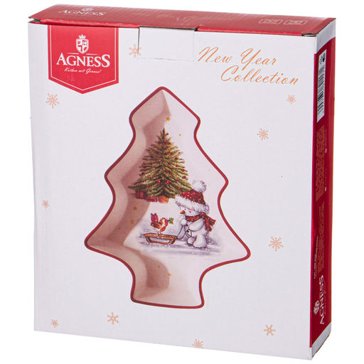 БЛЮДО AGNESS С НОВЫМ ГОДОМ! В ФОРМЕ ЕЛКИ 23*19,5*5 СМ  фото 2