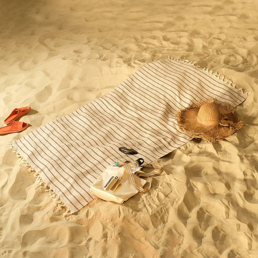 Пештемаль Полосы 100х180 см, бежевый - Lovelife фото 7