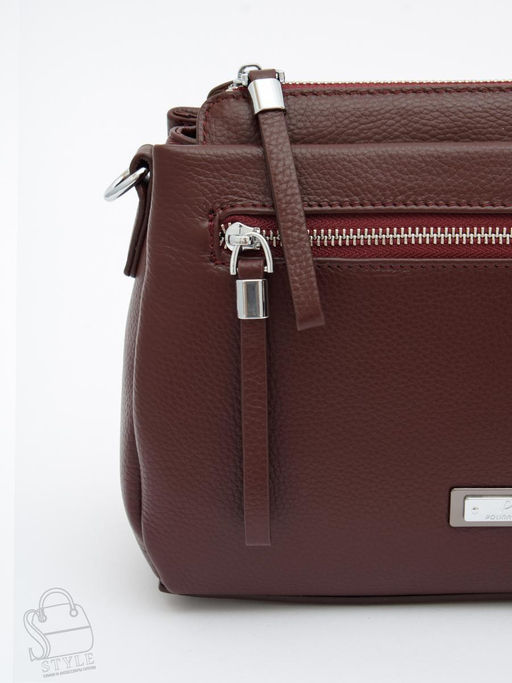 Сумка женская кожаная 1025C burgundy red Polina&Eiterou в Новосибирске