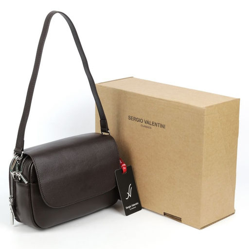 Женская кожаная сумка Sergio Valentini SV-SZ7361 Д.Браун  фото 5