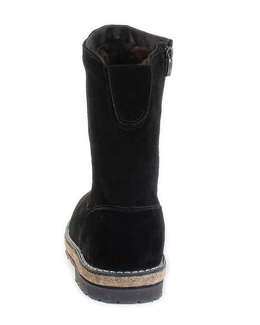 Полусапоги женские на войлочной подошве, Замша, овчина, войлок, лепесток