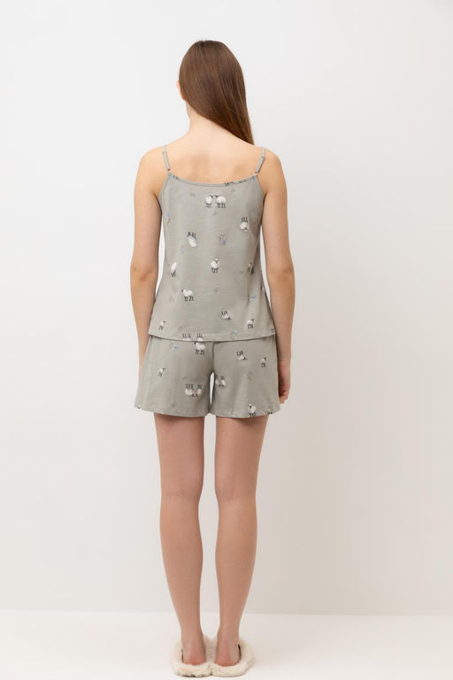 Е 20177/пыльно-оливковый,овечки на лугу пижама жен - Very neat фото 5