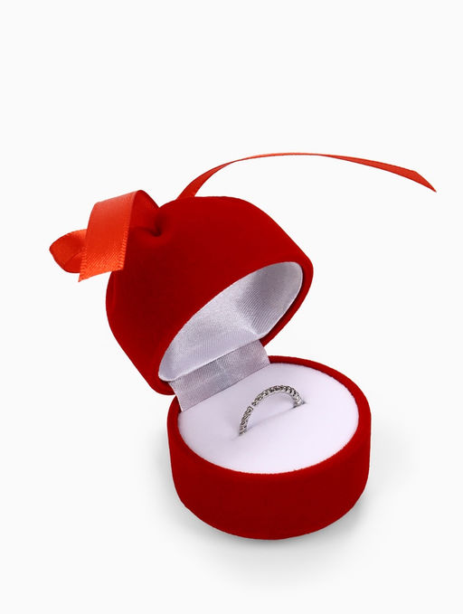 Футляр бархатный под кольцо/серьги Подарочек, 5?5?6, цвет красный, вставка белая