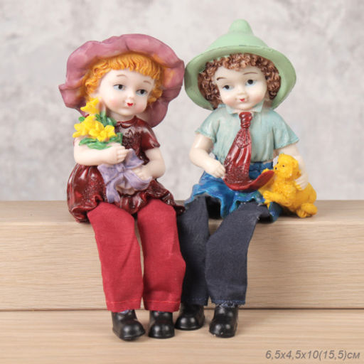 Цена за 4 шт. Фигурка Мальчик,Девочка висячие ножки 11 см / XC940 /уп 4/240/ - ГалеонТрейд фото 5