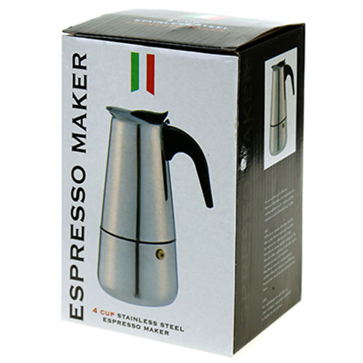 Кофеварка из нержавеющей стали, гейзерная, на 4 чашки, 250мл д8,5см h16см, бакелитовая ручка, подарочная коробка (Китай) - Домашняя мода фото 3