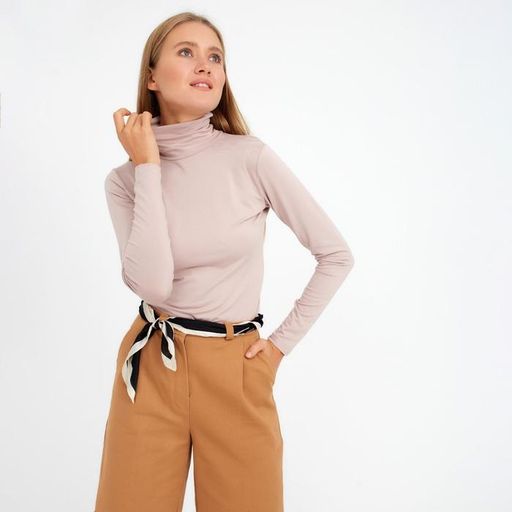 Водолазка женская MINAKU: Basic line, цвет бежевый, размер 52