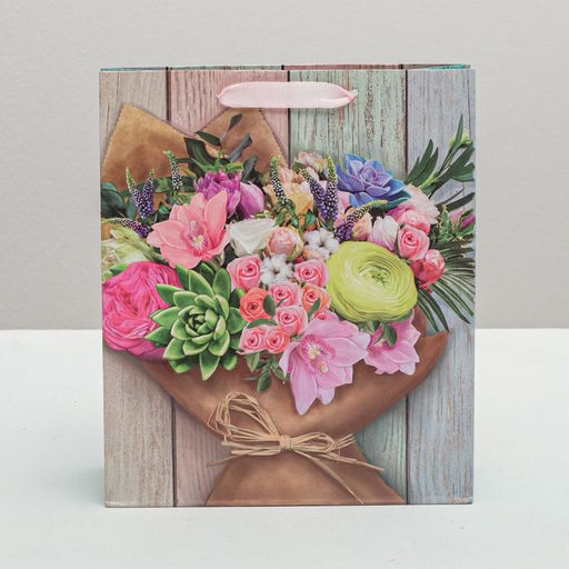 Пакет подарочный ламинированный, упаковка, «Поздравляю!», ML 23 х 27 х 11.5 см