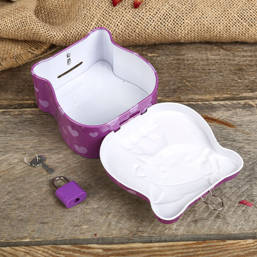 Копилка металл "Милый котёнок" МИКС 8,5х9х4,5 см