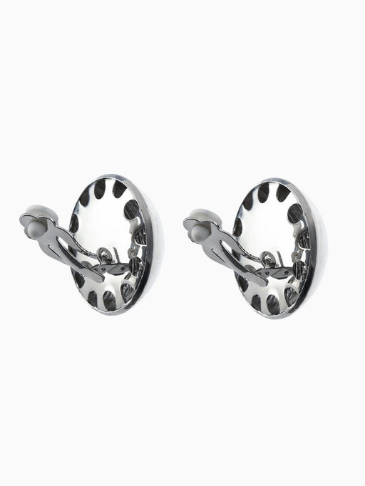 Клипсы Тренд объёмный круг, цвет серебро