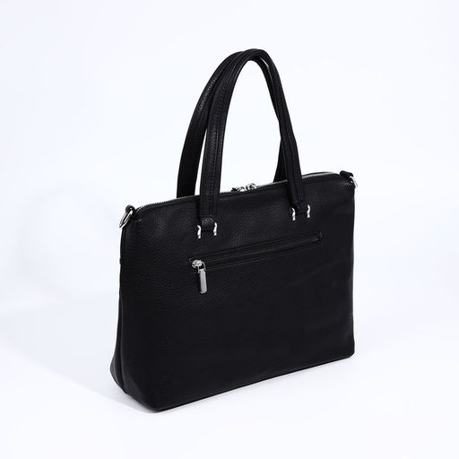 Сумка-тоут на молнии, 2 наружных кармана, цвет чёрный - Simaland фото 2