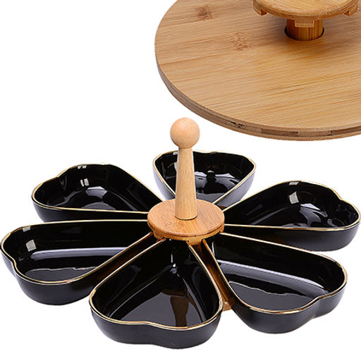 12116 Менажница 6 секции 8пр фарфор/дерево LR (х12) - Mayer&boch фото 2