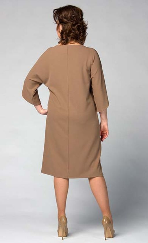 Стильное платье из крепскубы свободного силуэта с рукавом летучая мышь - Ckc collections фото 3