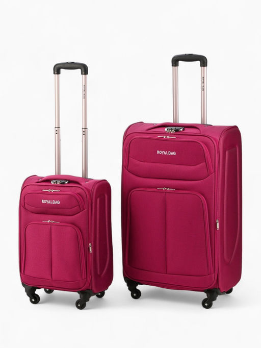 Чемодан на колёсах Royalbag большой 104 л (L), на молнии, с увеличением, кодовый замок, 4 колеса, розовый